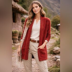 Tey-Art INC Alpaca Wool Blend Open Cardigan Size Large NWOT